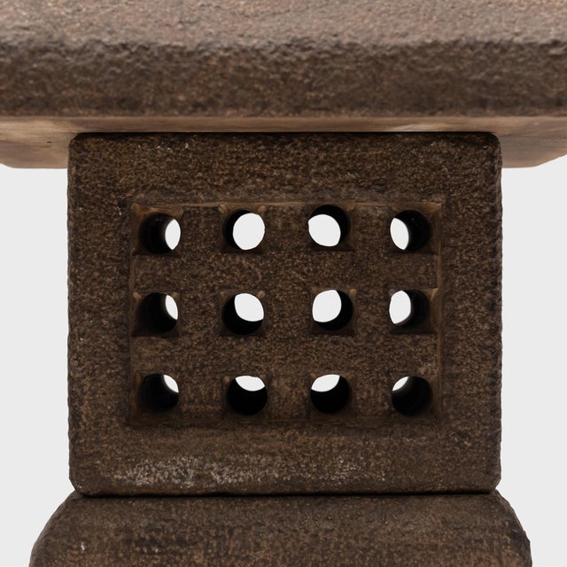 Square Limestone Chinese Garden Lantern For Sale - Image 4 of 5