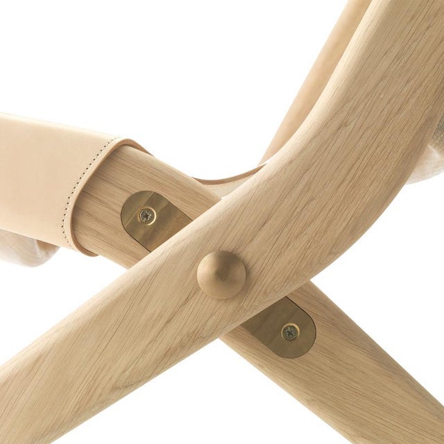 Natural Oak and Natural Leather Saxe Chairs by Lassen, Set of 4 For Sale - Image 6 of 14