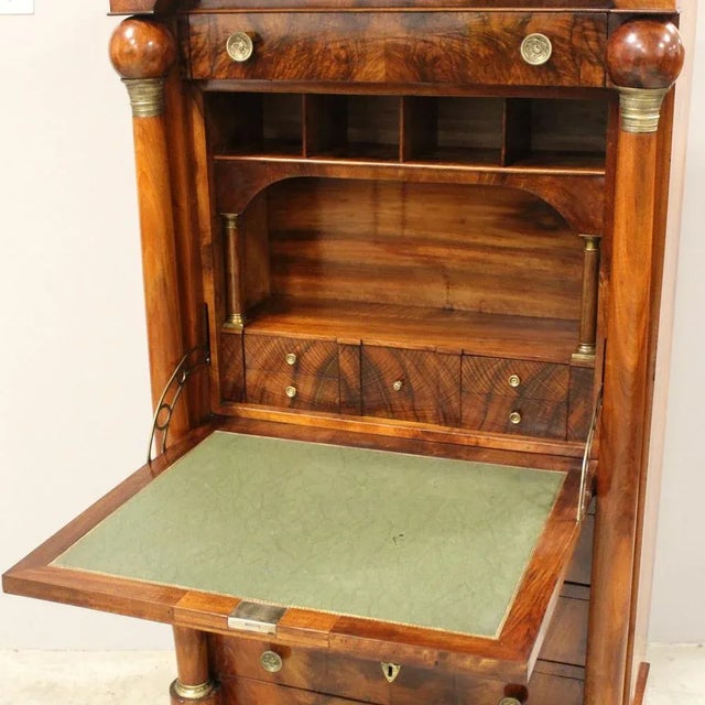 19th Century Empire Secretaire in Walnut For Sale - Image 5 of 13