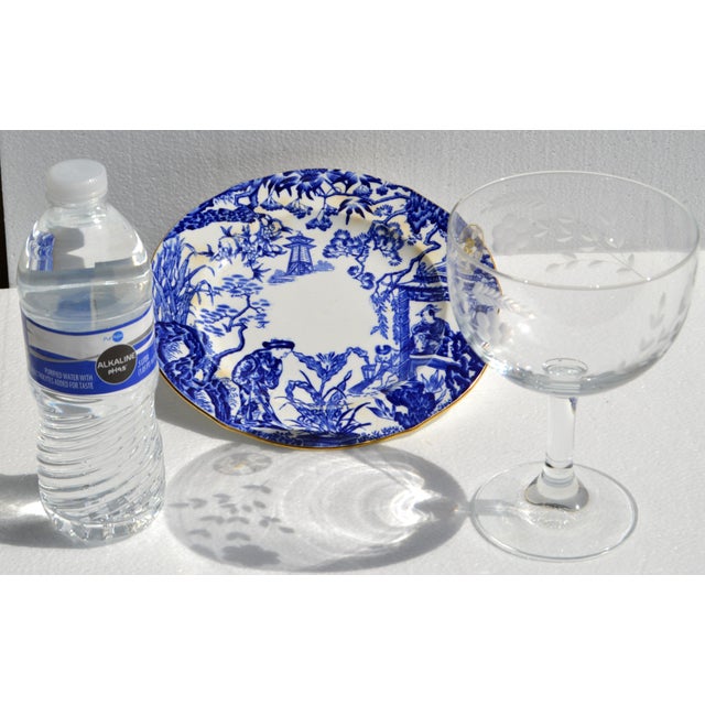1930s Art Deco Flemington Cut Glass Champagne Coupe Hand-Cut Daisy Floral Designs For Sale - Image 11 of 13