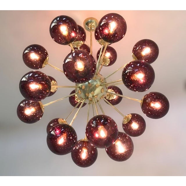 Not Yet Made - Made To Order 21st Century Nova Natural Brass Amethyst Bubbles Murano Sputnik Chandelier by Fabio LTD For Sale - Image 5 of 5