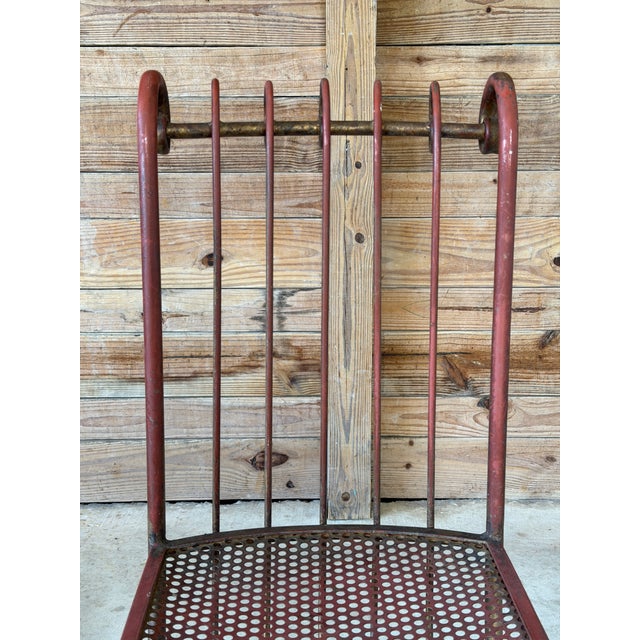 Vintage Italian Gilt and Painted Iron Accent Chair, Attributed to S. Salvadori For Sale - Image 10 of 12