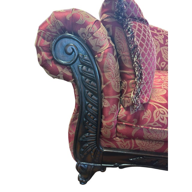 Wood Late 20th Century Traditional Chaise Lounge Sofa For Sale - Image 7 of 12
