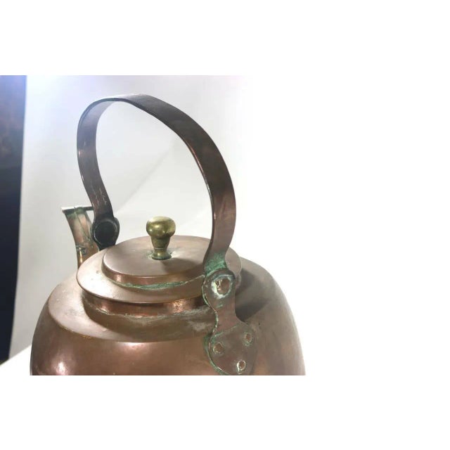 American 18th Century Georgian Hearth Copper Water Kettle, Hand-Forged. Monumental Piece of History With Tyco For Sale - Image 3 of 7