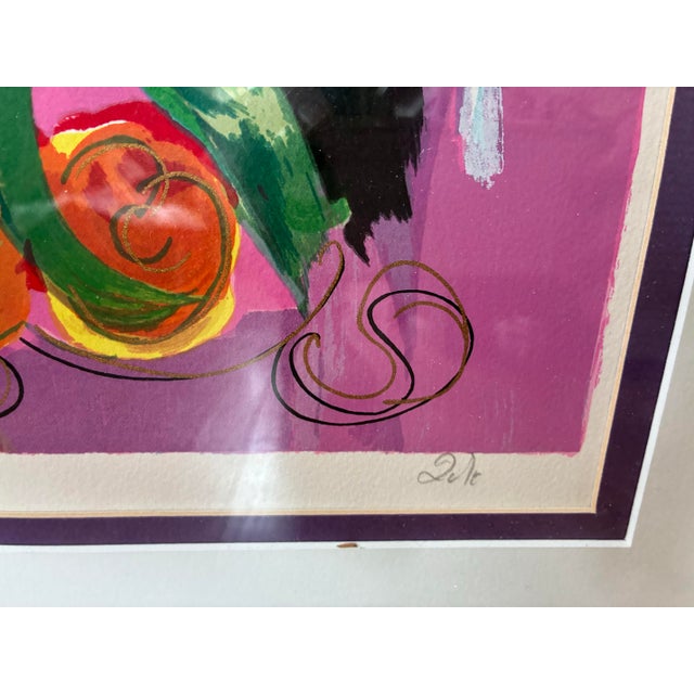 Illustration Late 20th Century Large Signed Zule Moskowitz “El Patio” Lithograph — Glam Vintage Fashion Illustration, Designer Statement Wall Art For Sale - Image 3 of 6