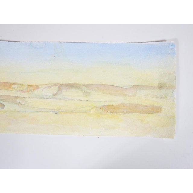 Rustic Early 21st Century Brilliant Sun Desert Landscape Watercolor Painting For Sale - Image 3 of 4