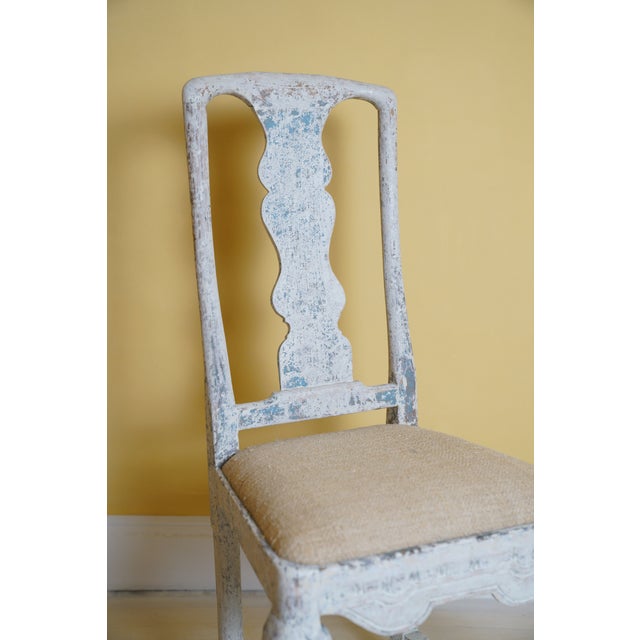 Antique White 18th Century Swedish Rococo Side Chairs - Set of 2 For Sale - Image 8 of 14