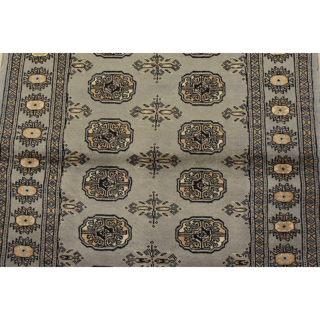 2020s Bokhara Rug 3′ X 4’11” Gray Wool Tribal Hand-Knotted Oriental Carpet For Sale - Image 5 of 10