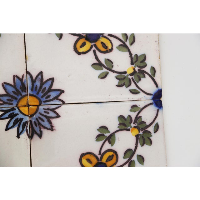 19th Century 19th Century Set of Four Floral Tiles, Portuguese Baroque For Sale - Image 5 of 15