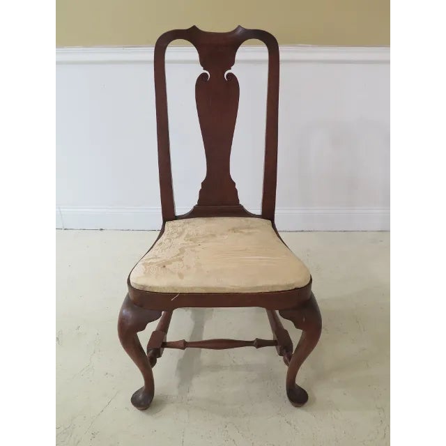 Approx: 100 Years Old Solid Walnut High Quality Construction Queen Anne Legs & Pad Feet 18 C. Design Heavy Wear & Signs Of...