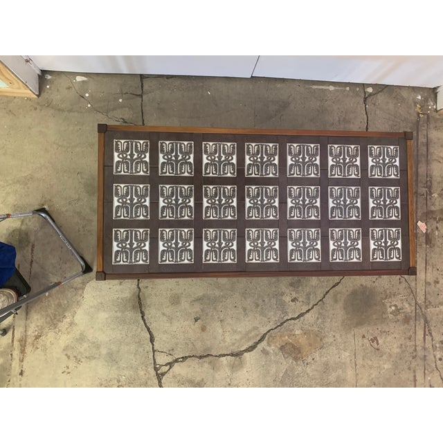 1960s Mid Century Danish Coffee Table, With Ceramic Tiles For Sale In New York - Image 6 of 9