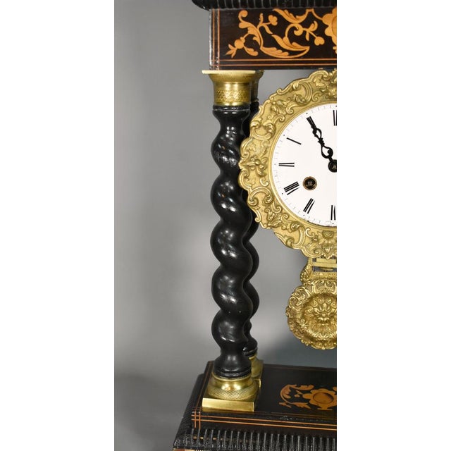 French Napoleon III Portico Barley Twist Clock For Sale - Image 15 of 18
