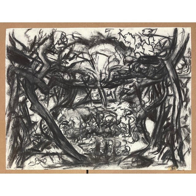 Modern 1980s Richard Snyder Abstract Landscape Drawing For Sale - Image 3 of 3