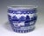 Large Chinese Porcelain Planter With Hand Painted Blue & White Temples & Lakes 16" For Sale - Image 4 of 7