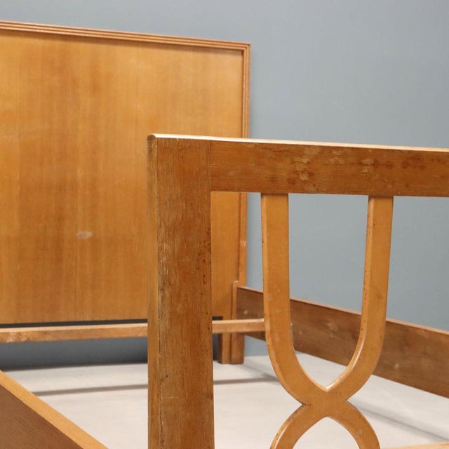 Single Bed in Veneer, 1950s For Sale - Image 3 of 9