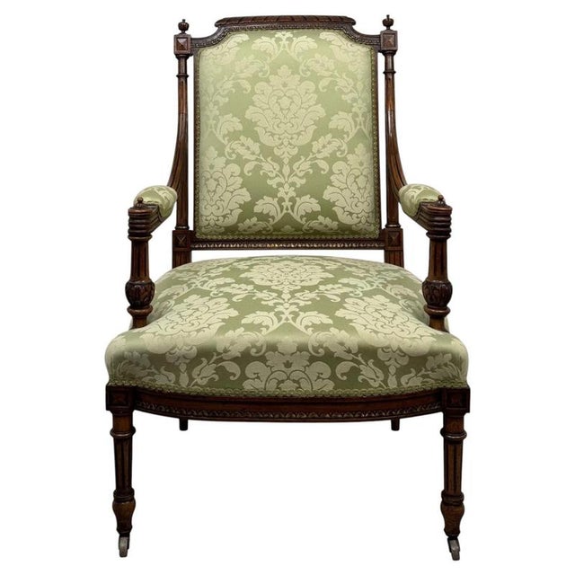 19th Century French Walnut Open Armchair For Sale - Image 14 of 14