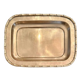 Vintage Brass Bamboo Vide Poche / Catchall Tray / Dish, Circa 1970 For Sale