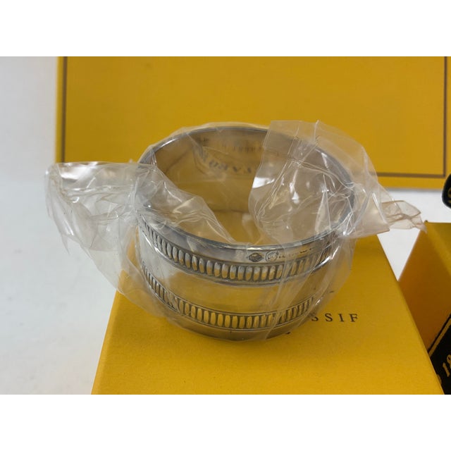 New 1990s Set of 12 Refined Sterling Silver Round Napkin Rings, Gadroon. For Sale - Image 9 of 15