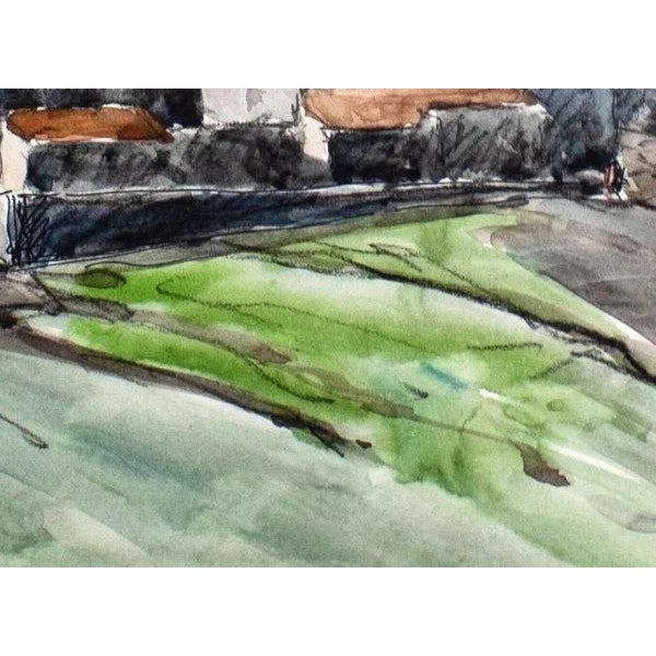 Mid 20th Century "Aquarelle" Expressionist Landscape Naturalistic Aquarelle Watercolor Painting on Paper by Etienne Descargues For Sale - Image 9 of 12
