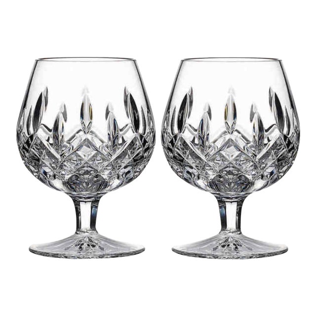 Pair of Vintage Cut Crystal Brandy Glasses by Waterford Crystal, C