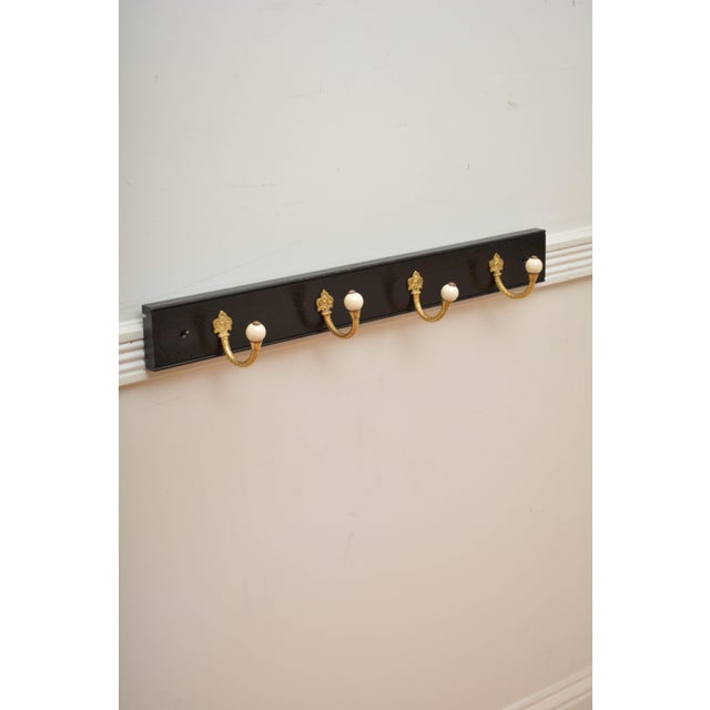 Ebonised Brass and Ceramic Coat Hooks, 1880 For Sale - Image 13 of 13