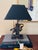 Sculpture Materials Vintage Figural Black and Gold Horse Lamp With Original Black Shade- Horse Lamp For Sale - Image 7 of 8