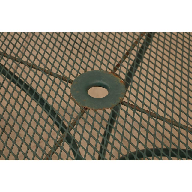 Wrought Iron Vintage Round Patio Table And Four Chairs Set For Sale - Image 9 of 18