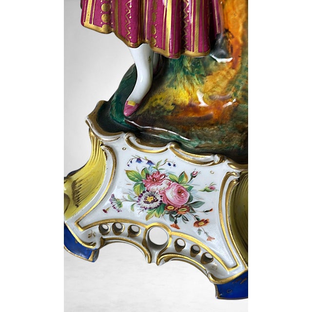 Mid 19th Century Napoléon III Style French Polychrome Porcelain Figurine by Porcelaine De Paris For Sale - Image 11 of 18