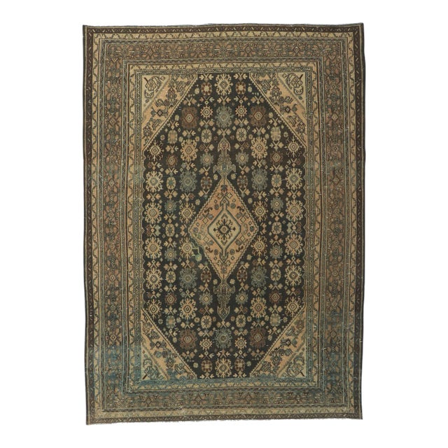 Mid 20th Century Vintage Persian Hamadan Rug, 06'10 X 09'07 For Sale