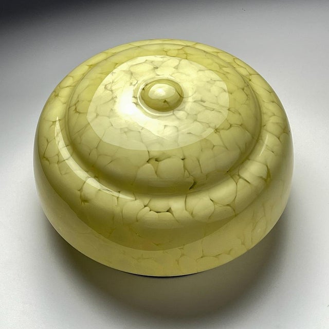 Art Deco Yellow Glass Ceiling Lamp, 1950s For Sale - Image 6 of 13