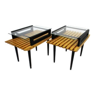 George Nelson Herman Miller Styled Slat Side Tables For Sale