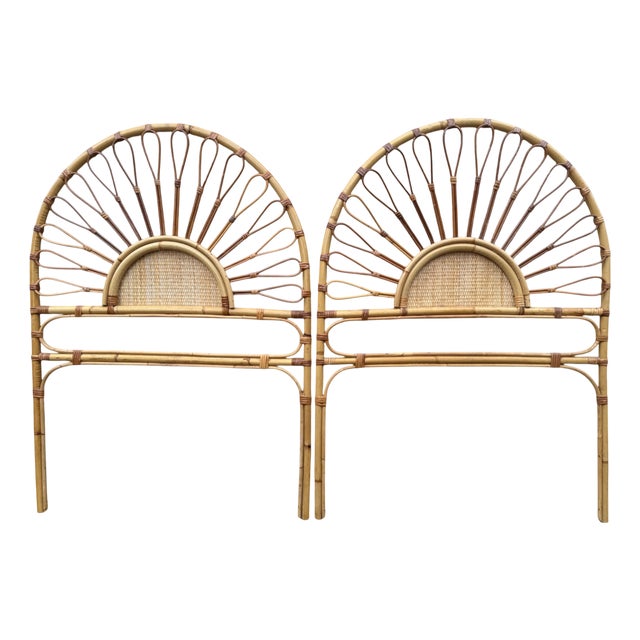 Set of Headboards in Bamboo and Rattan, France, 1960s For Sale