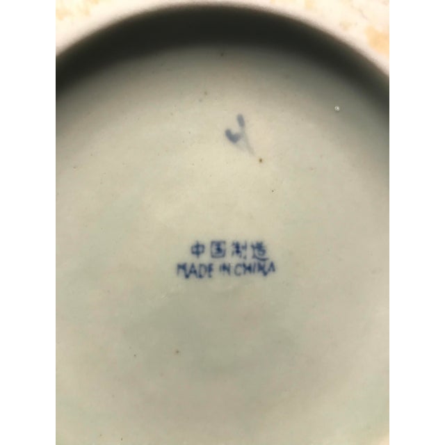 Blue Chinese Blue and White Porcelain Cylindrical Bough Vase With Landscape Scene For Sale - Image 8 of 11