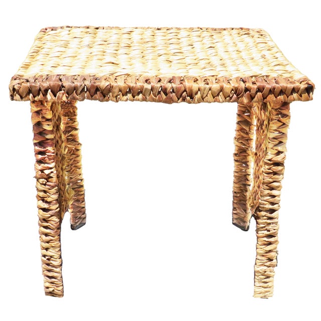 Handsome woven reed accent table - equally at home with coastal, beach, boho chic, or rustic interiors. Perfect at bedside...