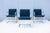 Bauhaus Ludwig Mies Van Der Rohe Brno Flat Bar Chairs in Blue Fabric by Gordon, Set of 3 For Sale - Image 3 of 18