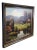 A very large and impressive Autumn landscape oil painting on canvas featuring a densely wooded countryside farm with cows...