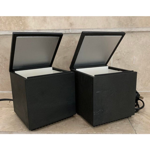 Artemide Vintage Cini & Nils Italian Modernist “Cuboluce” Bedside Table Lamps – A Pair For Sale - Image 4 of 11