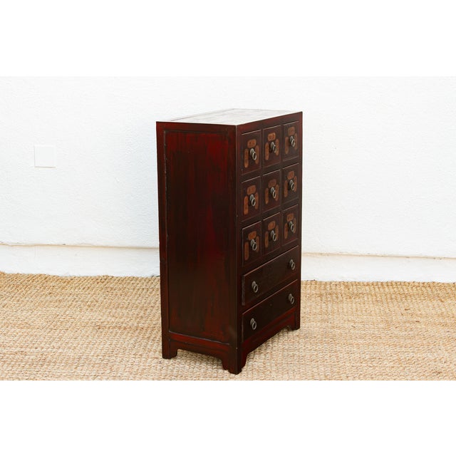 Vintage Red Painted Apothecary Chest For Sale - Image 10 of 13