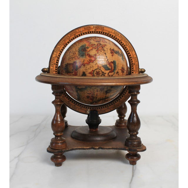 Wood Vintage Italian World Desk Globe For Sale - Image 7 of 15