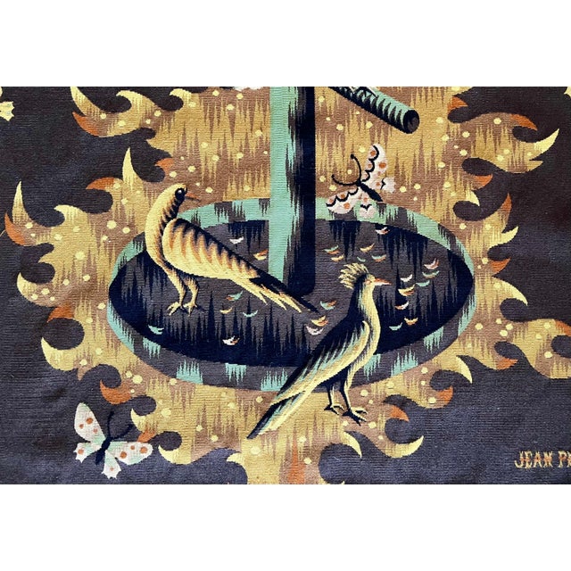 Modern Jean Picart Le Doux, Art Deco French Modernist Handmade Aubusson Gobelin Tapestry Jean Picart Le Doux, c.1950's For Sale - Image 3 of 18