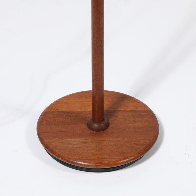Wood Mid-Century Sculptural Teak Adjustable Floor Lamp W/ Custom Archival Paper Shade For Sale - Image 7 of 16