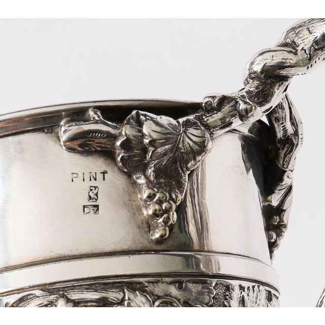 Antique Victorian Silver Plated Embossed and Engraved Mug from G R Collis, 1835 For Sale - Image 15 of 18