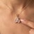 Contemporary Rose Quartz Triple Stone Pendant | Natural Pink Gemstone Necklace | Romantic Gift for Her For Sale - Image 3 of 3