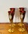 Boho Chic 1970s Vietri Regalia Gold Enamel Ruby Champagne Glasses - Set of 4 For Sale - Image 3 of 8