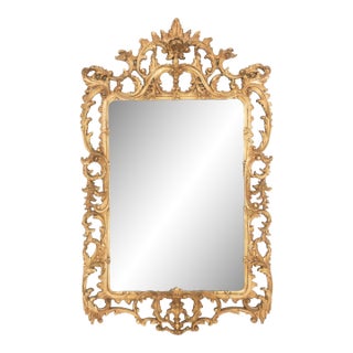 Rococo Style Silvered and Gilt Framed Mirror For Sale