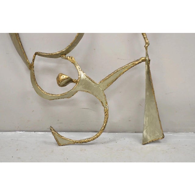 Late 20th Century Colbert Collins 1980s Steel Metal Brutalist Ribbon Dancers Wall Art Sculpture For Sale - Image 5 of 12