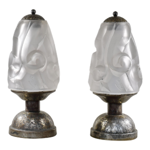 1930s French Art Deco Table Lamp by Degue France - A Pair