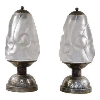 French Art Deco Table Lamp by Degue 1930 France - A Pair For Sale