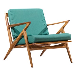 Poul Jensen for Selig Mid Century Walnut Z Lounge Chairs For Sale