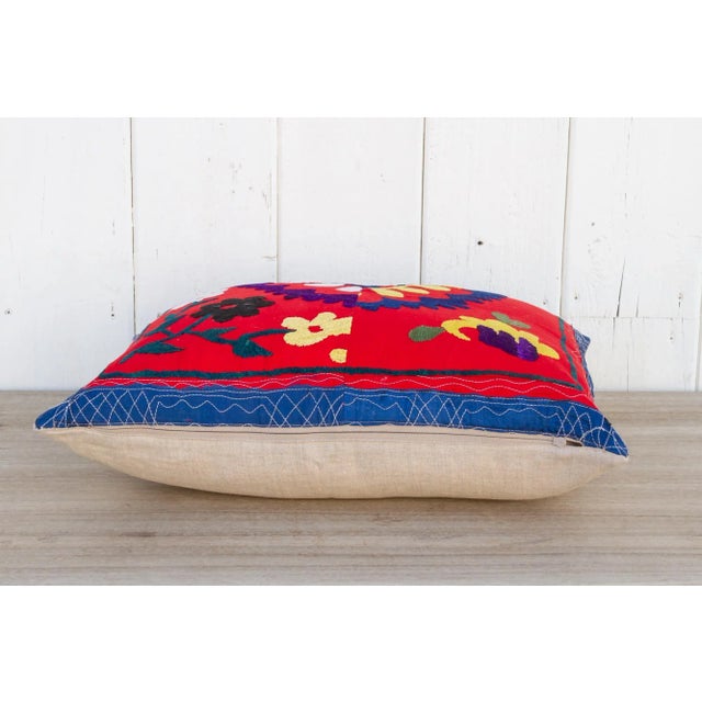 Textile Yamna Uzbek Suzani Pillow For Sale - Image 7 of 9